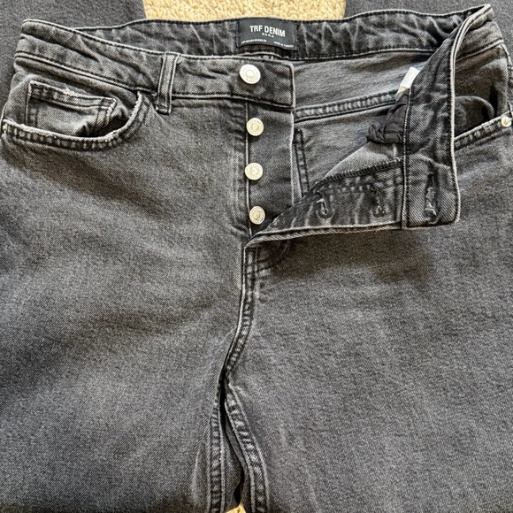 Zara High Rise, Wide Leg Crop Ankle Black-Greyish Women's Jeans size 8 - Picture 3 of 5